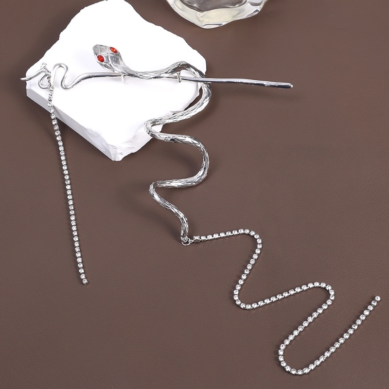 Kẹp Tóc Kim Loại Dài Đính Đá Sang Trọng Cho Nữ