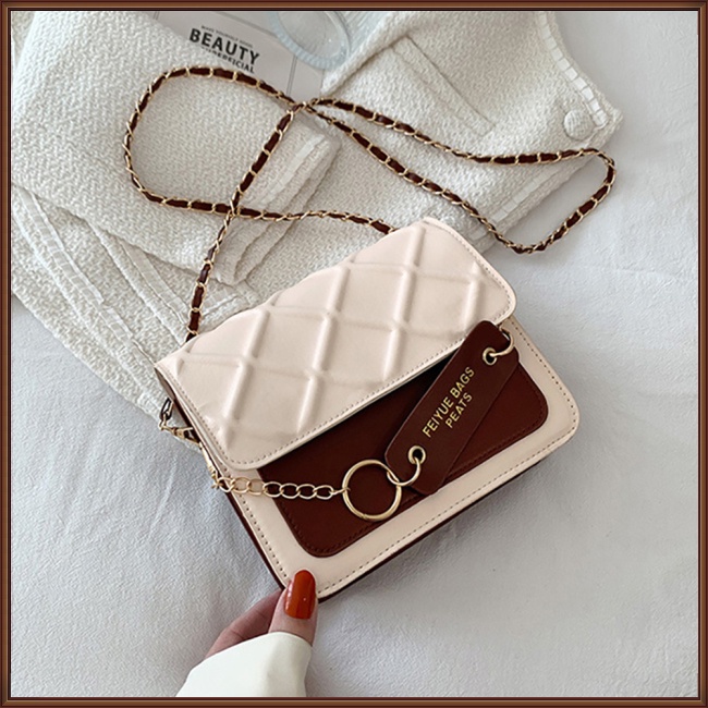 Túi Đeo Chéo Vai Bằng Da Pu Màu Trơn Thời Trang Sành Điệu Cho Nữ