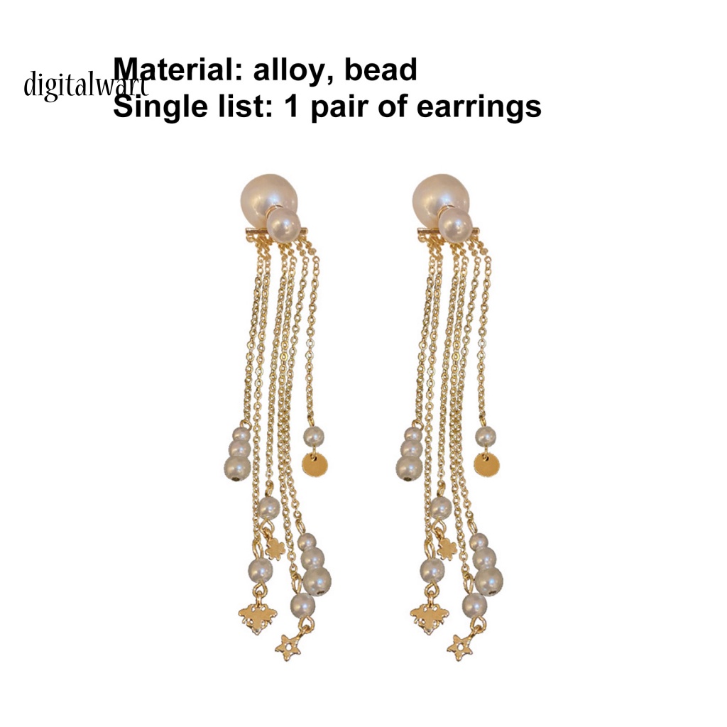 Kỹ Thuật Số| 1 Đôi Bông Tai Dài Đính Ngọc Trai Giả Phong Cách Bohemian Dành Cho Nữ