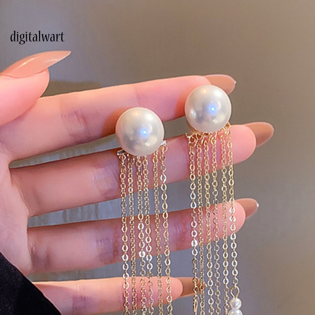 Kỹ Thuật Số| 1 Đôi Bông Tai Dài Đính Ngọc Trai Giả Phong Cách Bohemian Dành Cho Nữ