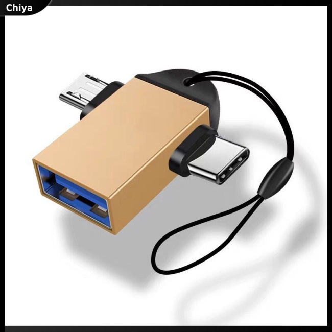 Đầu Chuyển Đổi Otg Type-c 2 Trong 1 Cho Điện Thoại Android Ios