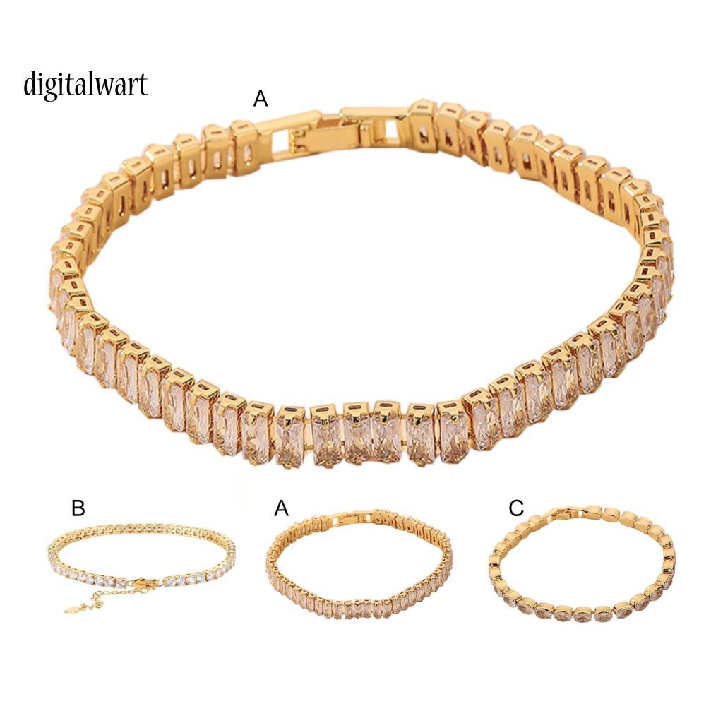 Kỹ Thuật Số| Vòng Tay Đính Đá Zircon Trọng Lượng Nhẹ Lấp Lánh Thời Trang Cho Nữ