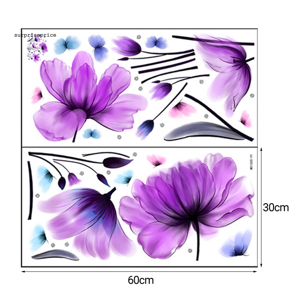 1 Bộ Sticker Dán Tường Họa Tiết Hoa Tulip Và Bươm Bướm Nghệ Thuật Sáng Tạo Dành Cho Phòng Ngủ / Cửa Sổ