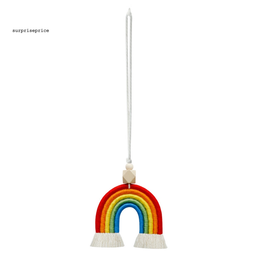 Phụ Kiện Treo Trang Trí Xe Hơi Hình Cầu Vồng Bằng Dây Cotton Bện