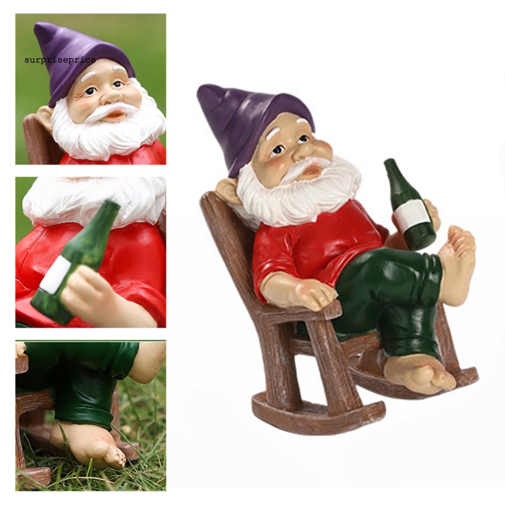 Mô Hình Tượng Gnome Nghệ Thuật Bằng Nhựa Resin Chống Chống Thời Tiết Trang Trí Sân Vườn