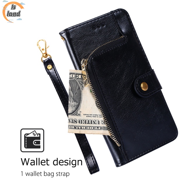 Bao Da Điện Thoại Nắp Lật Có Khóa Kéo Cho Oppoa91 / oppoa92s / oppoa52 / a95 5g / a94 5g / a74 5g / a54 5g / a55 5g / a93 5g / a57