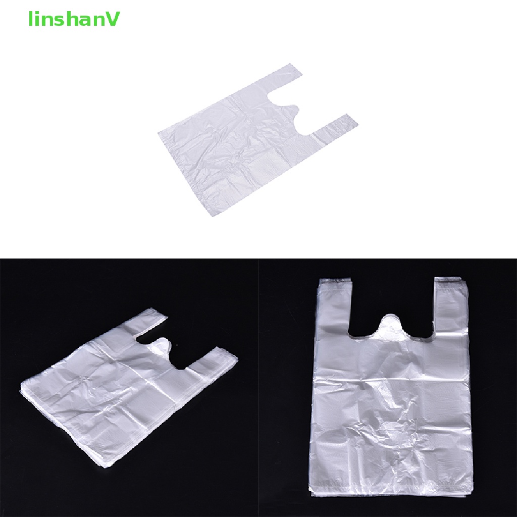 Set 100 Túi Mua Sắm Bằng Nhựa Thiết Kế Đuôi Bán Lẻ Có Tay Cầm Đóng Gói Hàng Mới [