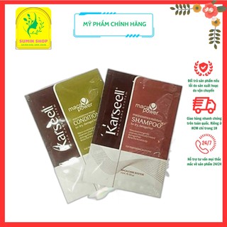 Cặp dầu gội xả gói Mini Karseell Collagen siêu mươt 15mlx2