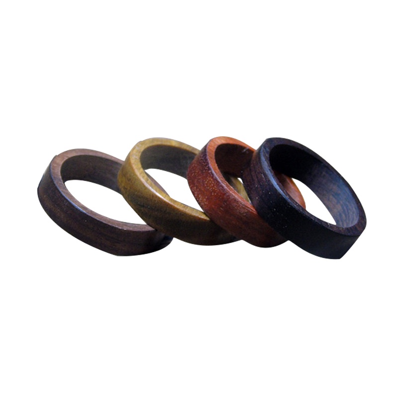 Nhẫn Gỗ Mun Tự Nhiên Ánh Sáng Và Thoải Mái Phong Cách Retro Cho Nam