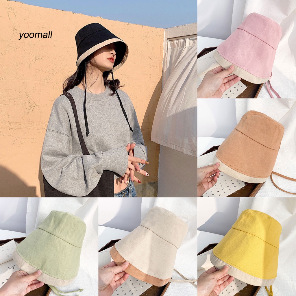 Nón Tai Bèo Vành Rộng Bằng Cotton Màu Sắc Thời Trang Dùng Khi Đi Dã Ngoại / Leo Núi