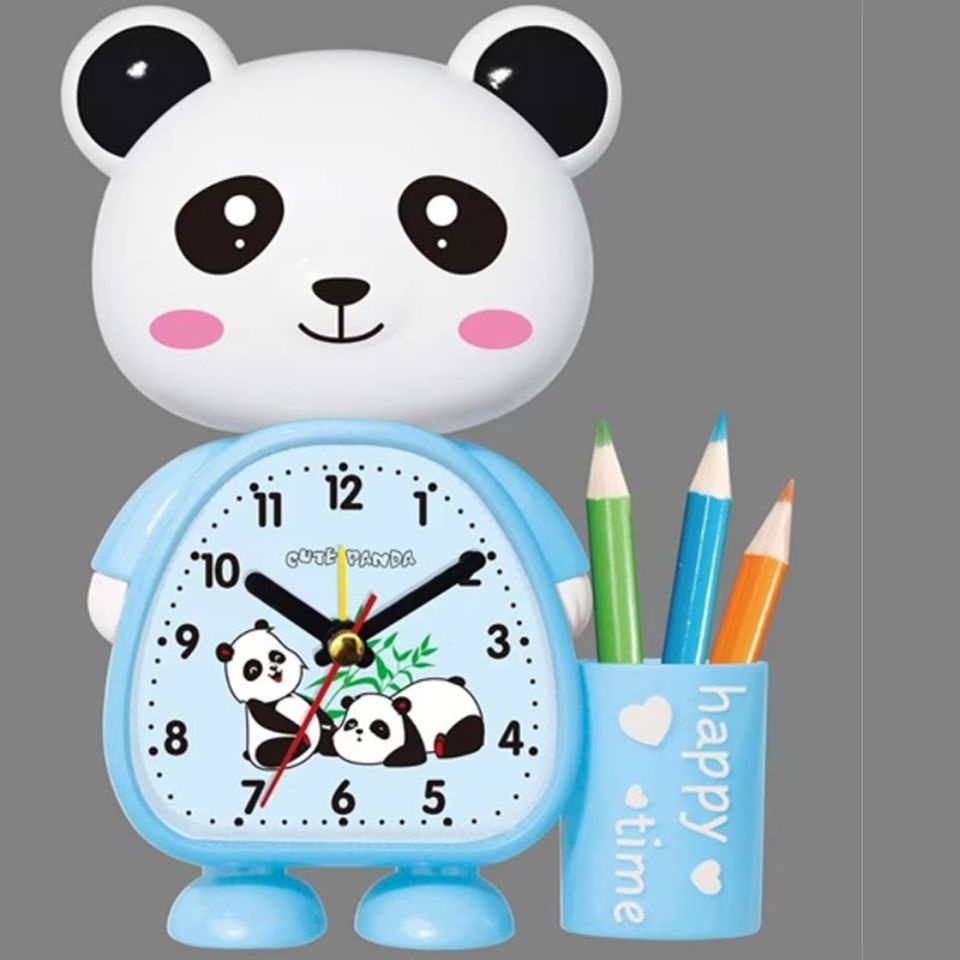 Đồng Hồ Báo Thức Có Đèn Ngủ Âm Thanh Lớn Hình Mèo kitty Dễ Thương Kèm Ngăn Đựng Bút Cho Học Sinh