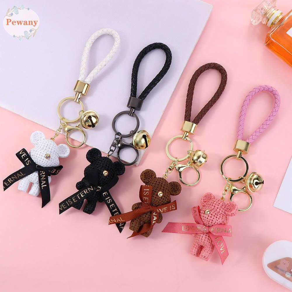 Móc treo chìa khóa in hình gấu búp bê bằng resin trang trí cho túi xách nhiều màu sắc
