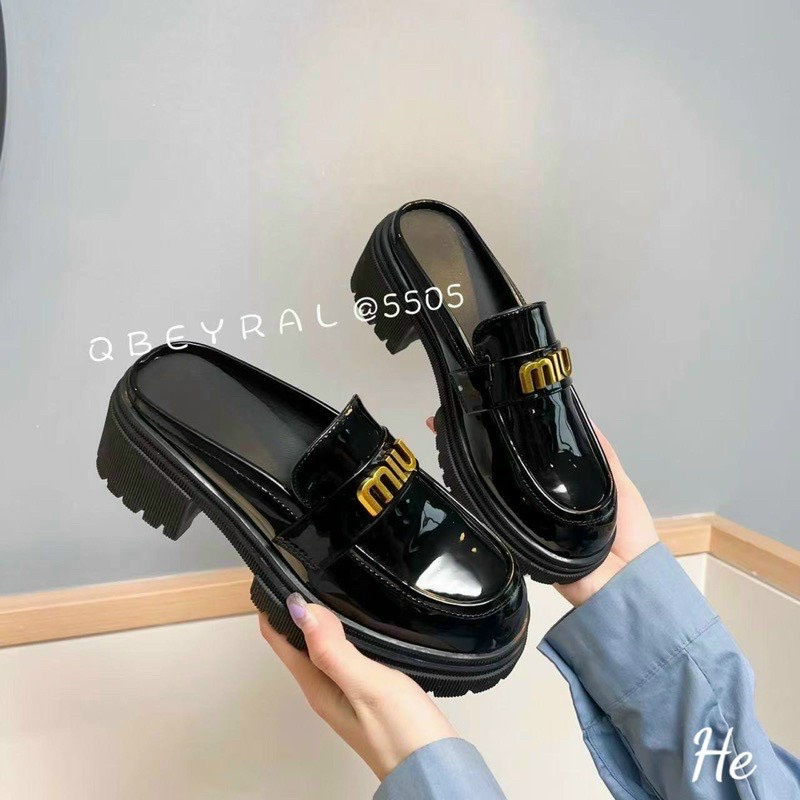 Giày Sục Đốc Khóa Ngang DKN66 Da Bóng Đế Cao 6cm Nâng Chiều Cao Hàng Da Cao Cấp TRANGBIHUE