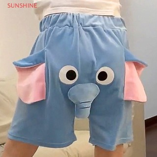  Quần short dáng rộng co giãn họa tiết chú voi dễ thương dành cho nam và nữ