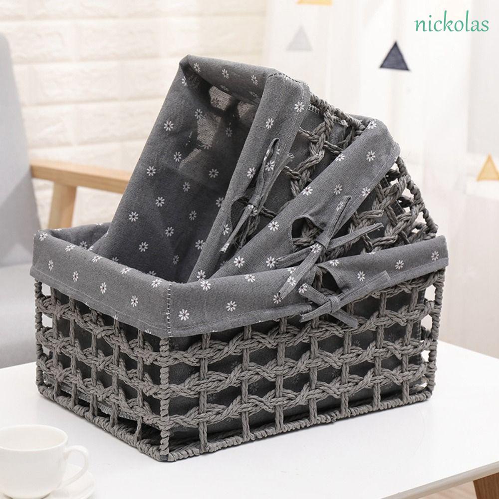 Giỏ Đựng Trái Cây / Đồ Ăn Vặt Đan Tay Đục Lỗ Cho Nhà Tắm