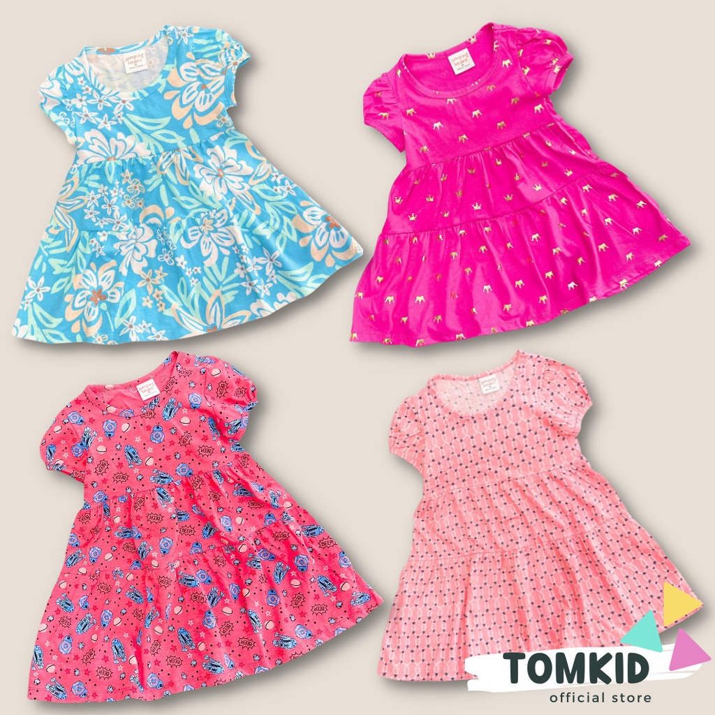 Đầm cho bé gái, set bé gái BabyDoll chất cotton Borip chính phẩm dày dặn co giãn thoáng mát 8-40kg Tomkids
