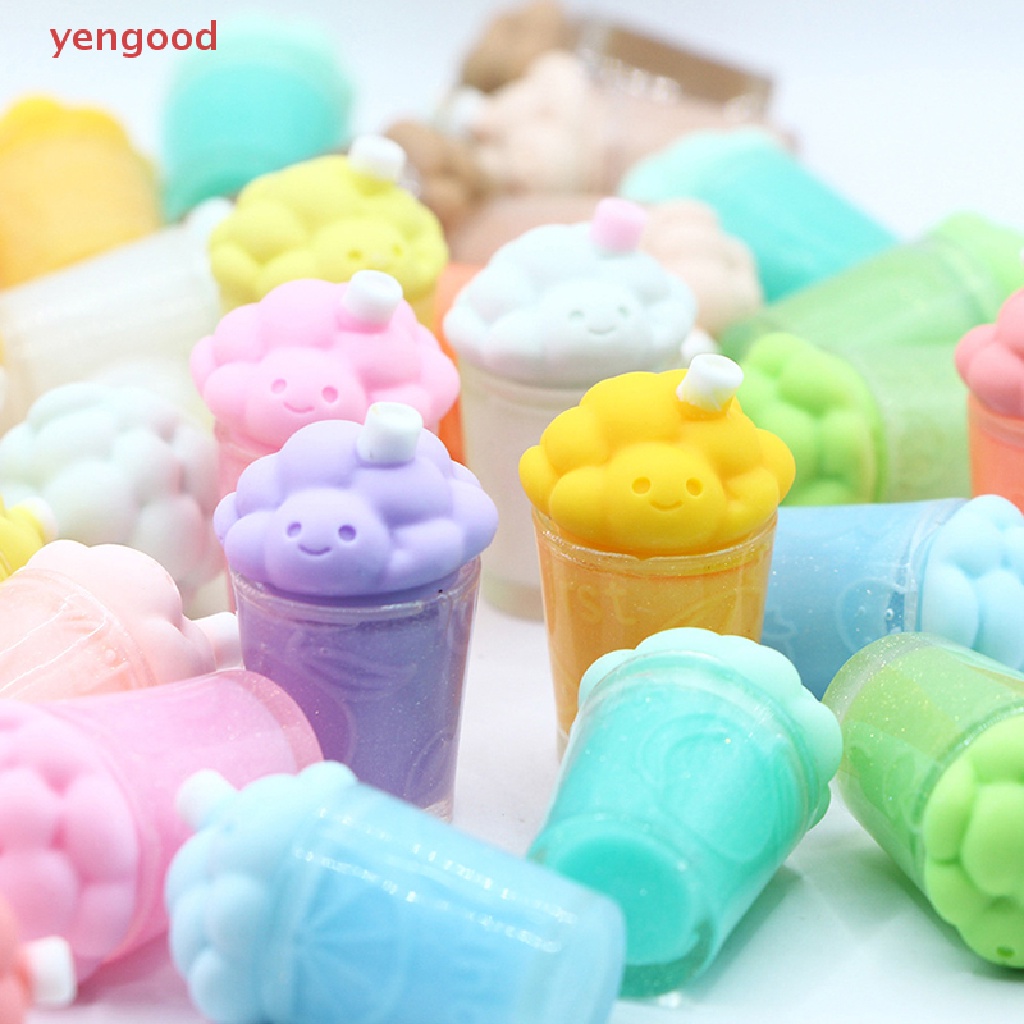 Set 2 Ly Nước Mini Có Ống Hút Hình Đám Mây Phát Sáng Trang Trí Nhà Búp Bê