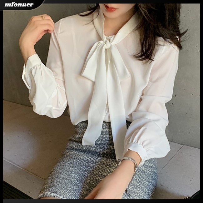 Áo Sơ Mi Voan Dáng Rộng Màu Sắc Đơn Giản Thanh Lịch Dành Cho Nữ