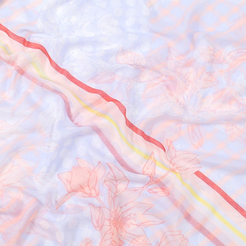 Khăn Choàng Cổ Phối Tua Rua Thoáng Khí Mềm Mại Kích Thước 185-92cm Thời Trang Xuân Hè Xinh Xắn