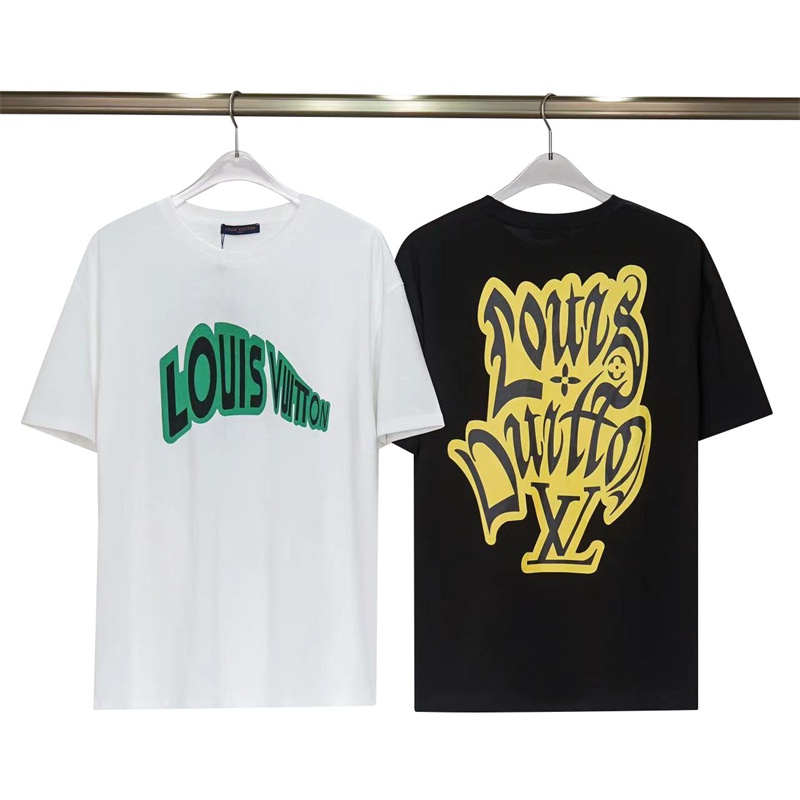 Áo Thun cotton Hai Sợi Tay Ngắn In Kỹ Thuật Số L55V Mới Cho Nam Và Nữ