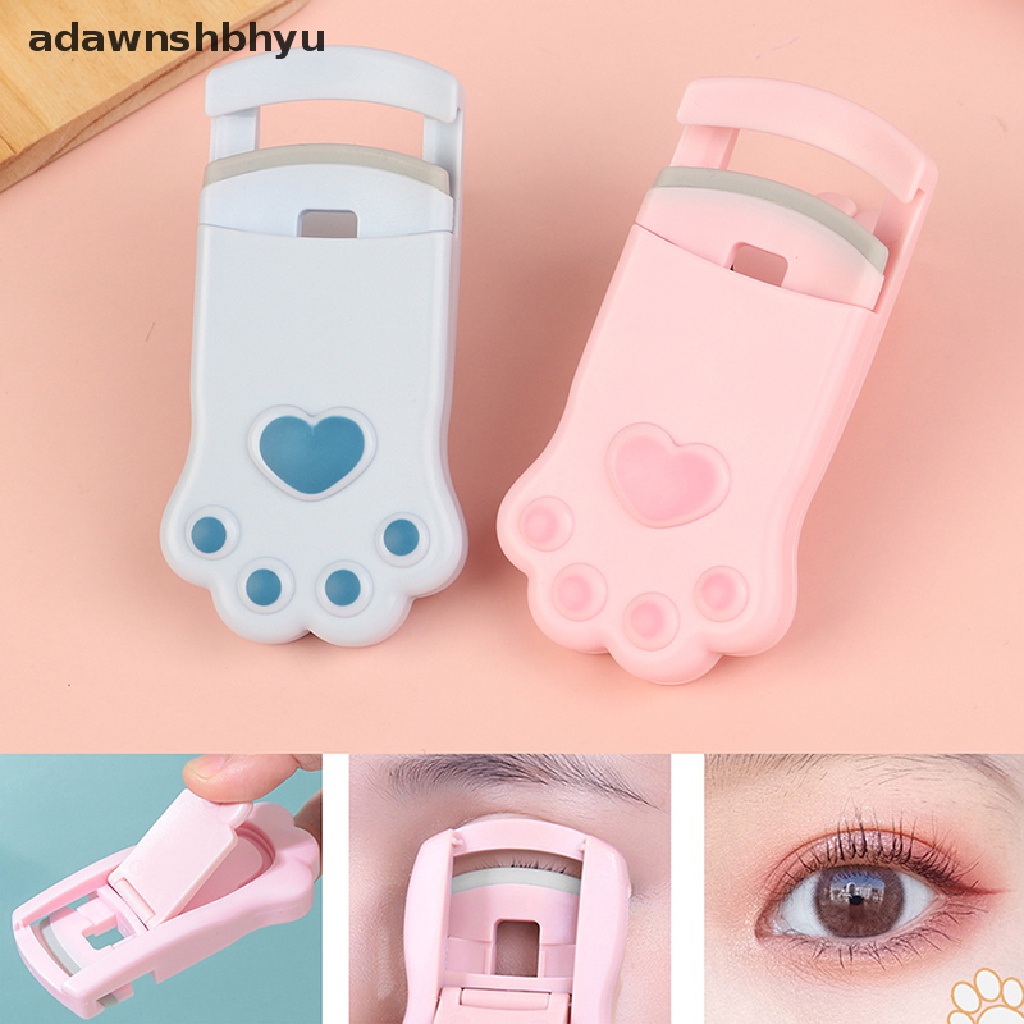 1 Bộ Dụng Cụ Uốn Cong Lông Mi Bằng Nhựa Hình Chân Mèo Mini Dễ Thương