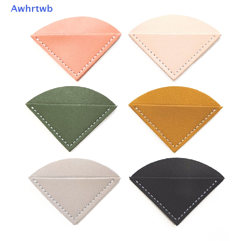 Awhrtwb Kẹp Giấy Đánh Dấu Trang Sách Hình Tam Giác Bằng Tay Cầm Bằng Da Đánh Dấu Góc Sách Mini Trang Trí Bảo Vệ G