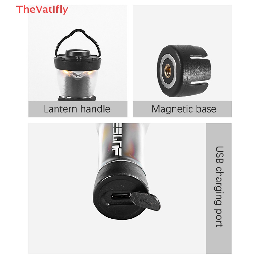 Đèn Pin Cắm Trại 3 Chế Độ Cao Kèm Sạc USB Và Nam Châm Tiện Dụng