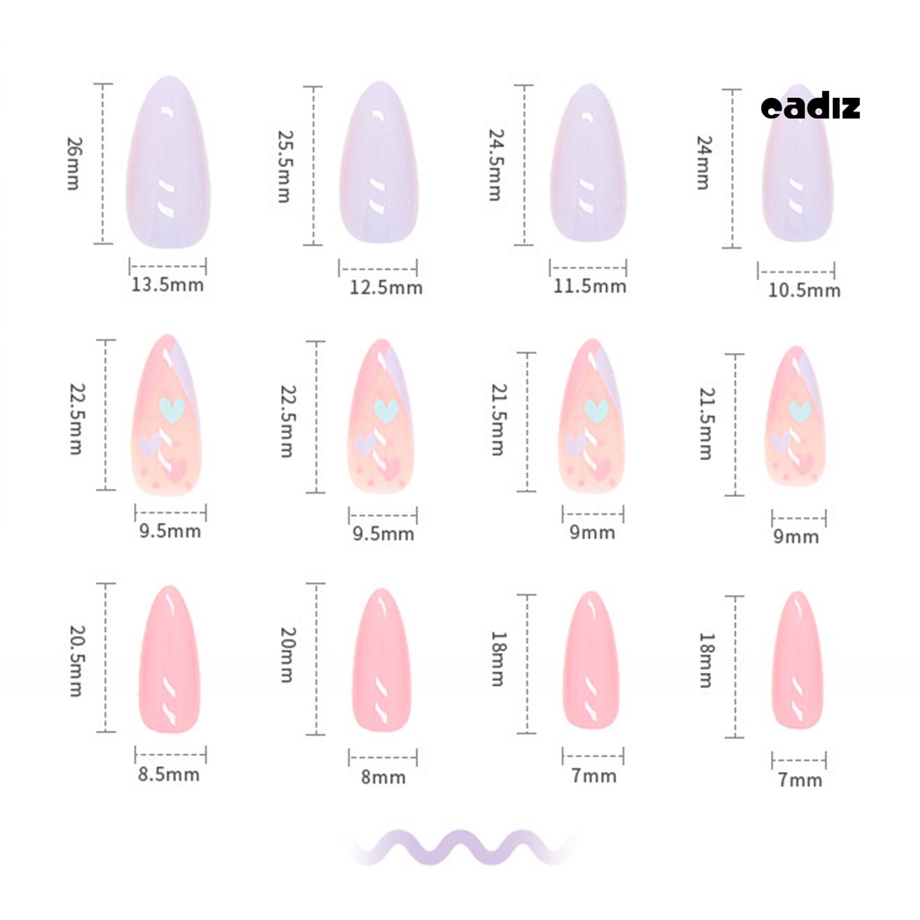 1 Bộ Móng Tay Nối Dài Giả Che Phủ Toàn Diện Kèm Keo Dán Màu Hồng / Tím / Hồng Macaron Trang Trí Móng Nghệ Thuật