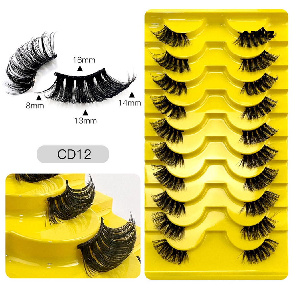 Set 10 Cặp Lông Mi Giả Cong Mềm 3D Tự Nhiên Linh Hoạt Cho Nữ