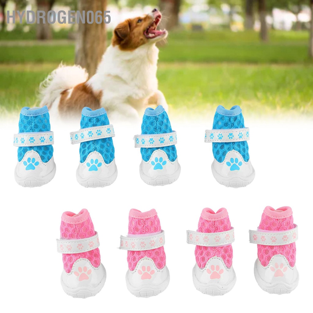 Hydrogen065 4 Boot Cho Chó Mùa Hè Thời Trang Lưới Thoáng Khí Nhẹ Chống Trơn Trượt Chân Bảo Vệ Ngoài Trời Đi Bộ