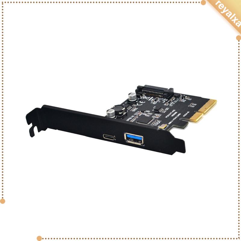 Thẻ Mở Rộng PCIe Sang USB 3.1 10 Gbps USB A + USB C Hỗ Trợ Lắp Đặt Cho Wins10 / 8 PCIe