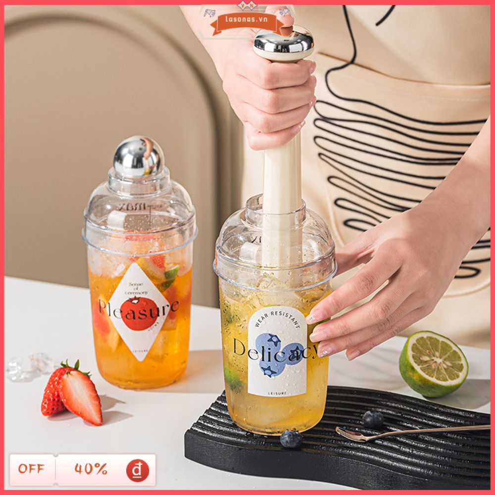 Bình Lắc Pha Trà Sữa 500ml Có Thang Đo Tiện Dụng