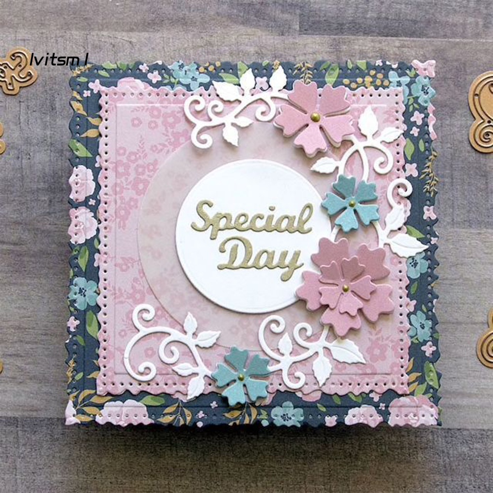Khuôn Cắt Giấy Làm Từ Kim Loại Hình Oval Và Lưới Hoa Trang Trí Scrapbook