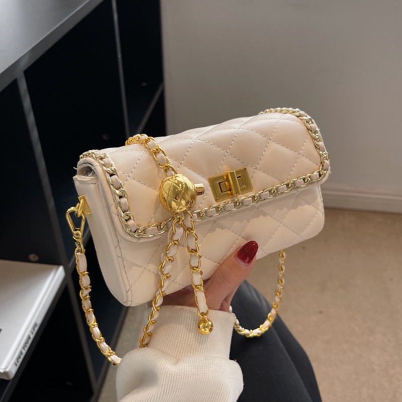 Ielgy Túi Đeo Vai Hình Vuông Nhỏ Thêu Chỉ Có Đường Chỉ Chất Lượng Cao Cho Nữ