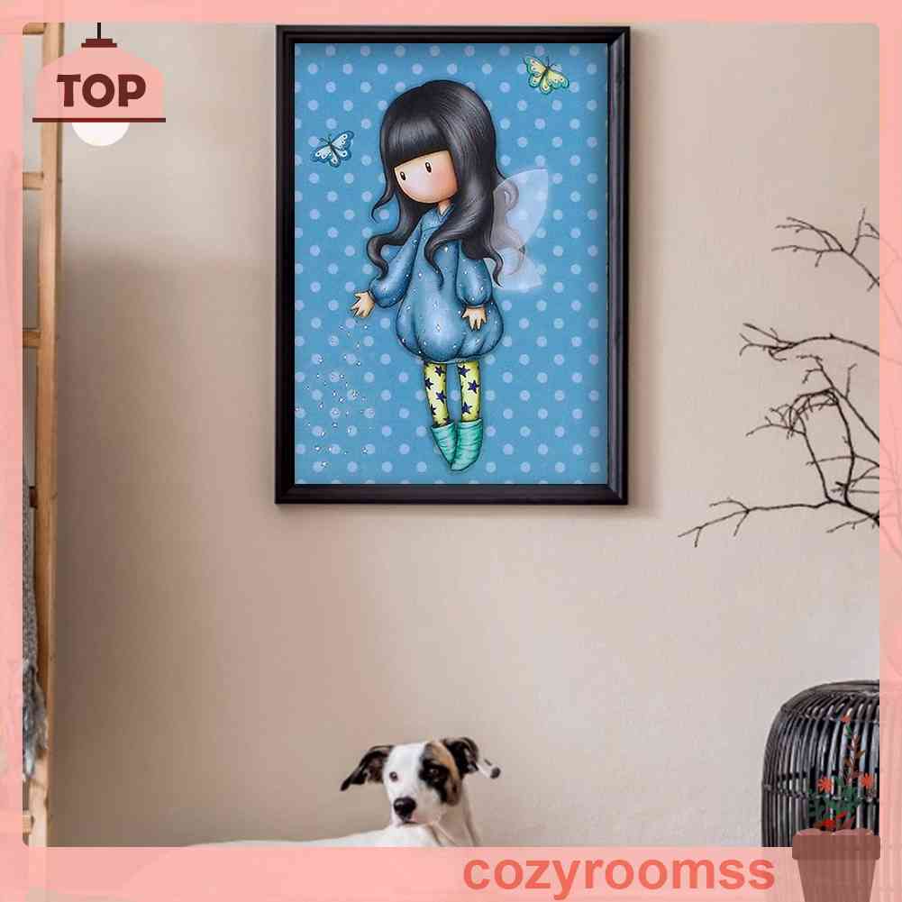 Tranh Đính Đá Nhựa Resin Treo Tường Toàn Diện Hình Cô Gái Nghệ Thuật