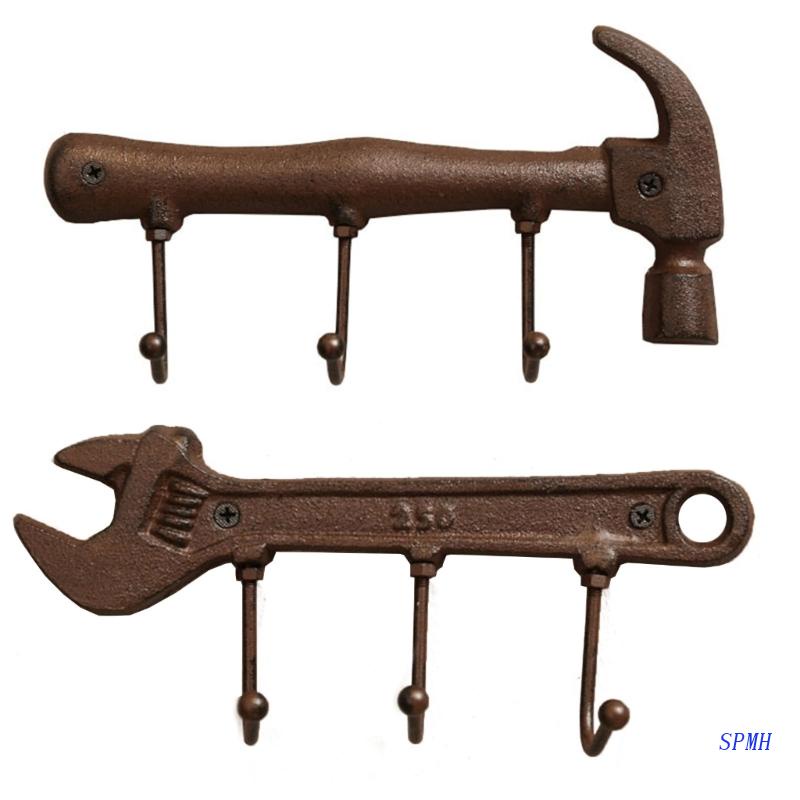 Móc Treo Đồ Gắn Tường Bằng Sắt Hình Cờ Lê Phong Cách Vintage