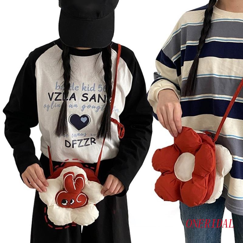 Túi Đeo Chéo Vai Hình Thỏ Và Hoa Dành Cho Nữ