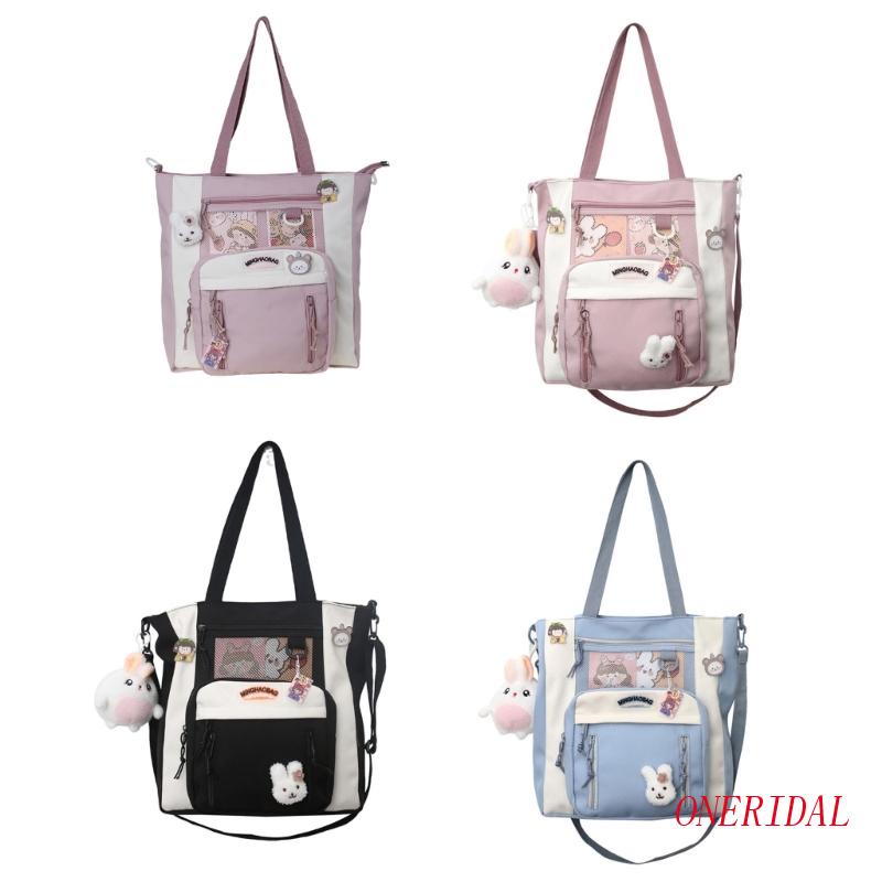 Túi Đeo Chéo Bằng Nylon Sức Chứa Lớn Dễ Thương Cho Nữ