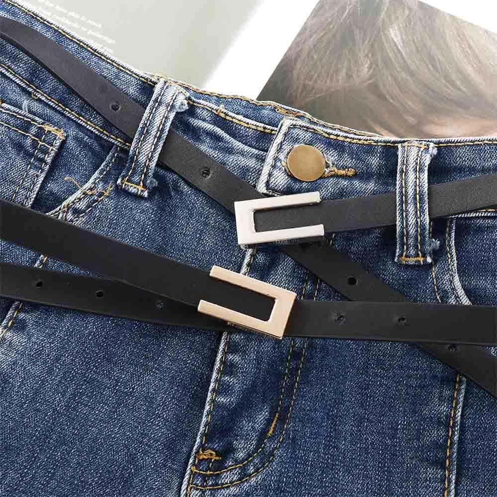 LILYES Thắt Lưng Da Bản Nhỏ Phong Cách Vintage Hàn Quốc