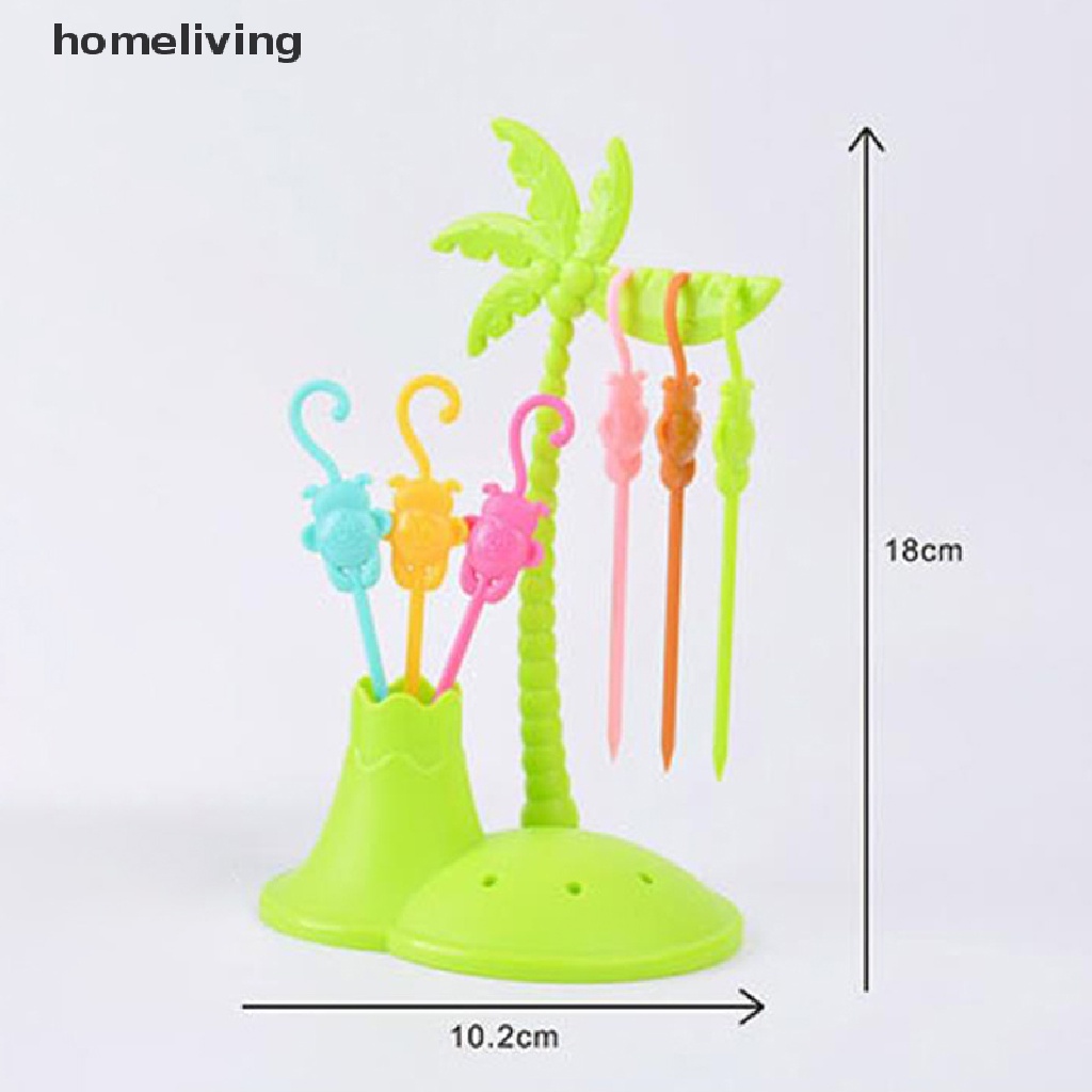 Bộ Nĩa Ăn Trái Cây Tráng Miệng Hình Động Vật Hoạt Hình Mini Dành Cho Trẻ Em