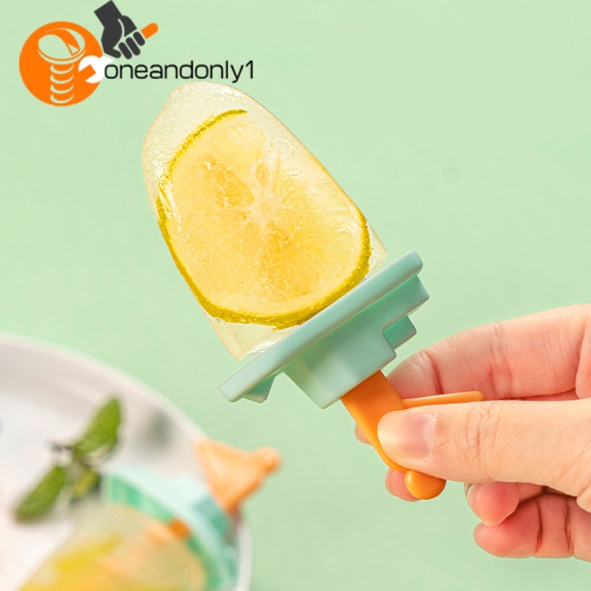 Bộ Khuôn Làm Kem Que Thủ Công Dễ Lắp Đặt Kèm 4 Que Kem Có Thể Tái Sử Dụng