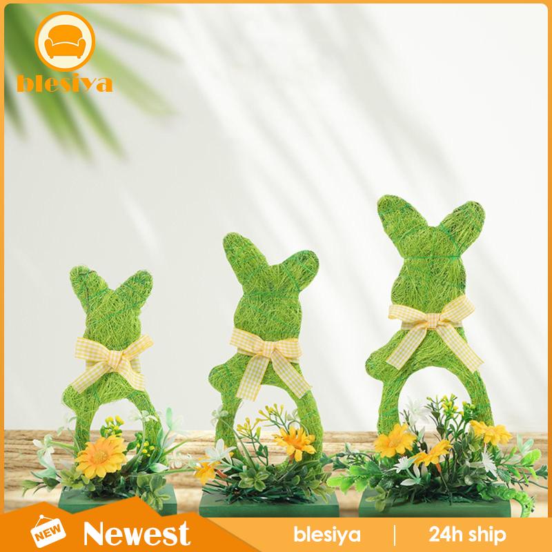 Set 3 Phụ Kiện Treo Trang Trí Bằng Gỗ Hình Thỏ Phục Sinh