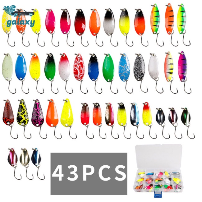 Bộ 43 Mồi Câu Cá Kèm Móc Bằng Thép Carbon Phù Hợp Cho Nước Biển