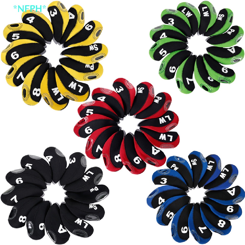 Bộ 12 Bọc Đầu Gậy Đánh Golf Bằng Da PU Thêu Logo Mới