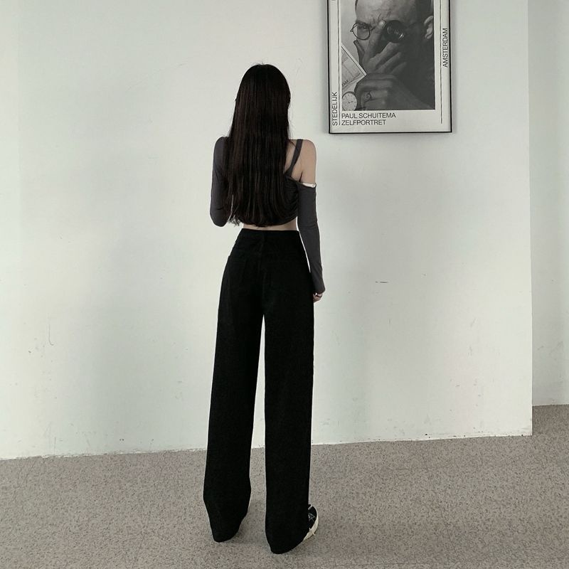 Quần Jean Ống Rộng Lưng Cao Phong Cách Retro Thời Trang Mùa Hè Mới Cho Nữ