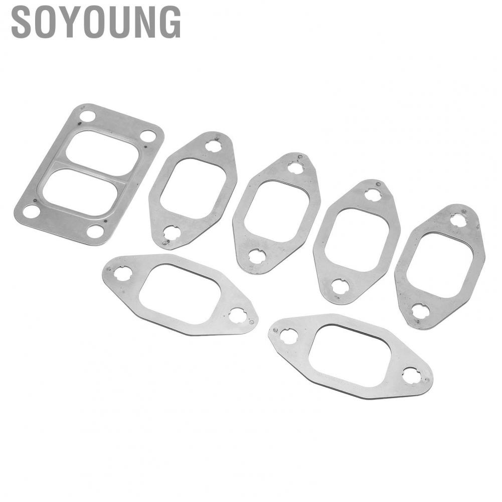 Soyoung Exhaust Manifold Tube Gasket  Set Strong Sealing Thermal Conduction Metal Alloy for Car