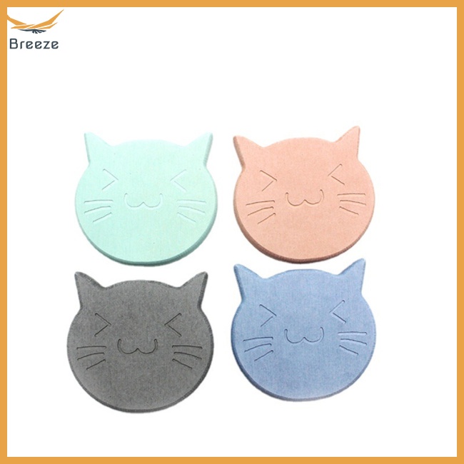 Đế Lót Ly Thấm Hút Nước Nhanh Khô Hình Mèo Hoạt Hình Dễ Thương