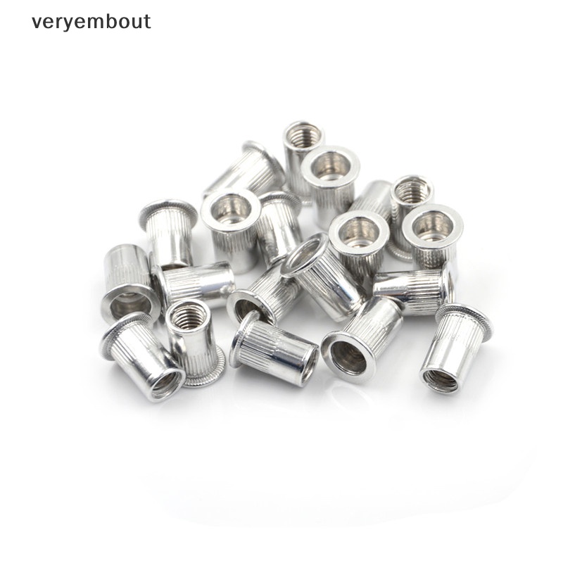 Set 20 Nút Đinh Tán Đầu Phẳng Bằng Hợp Kim Nhôm Chất Lượng Cao