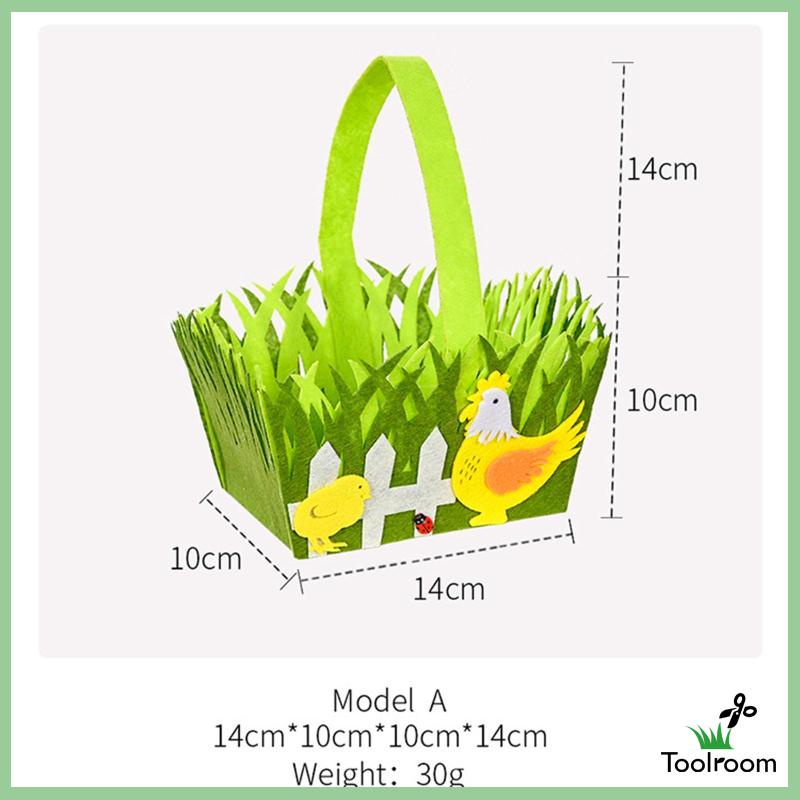 Giỏ Đựng Trứng Phục Sinh Bằng Vải Không Dệt Có Tay Cầm Tiện Dụng