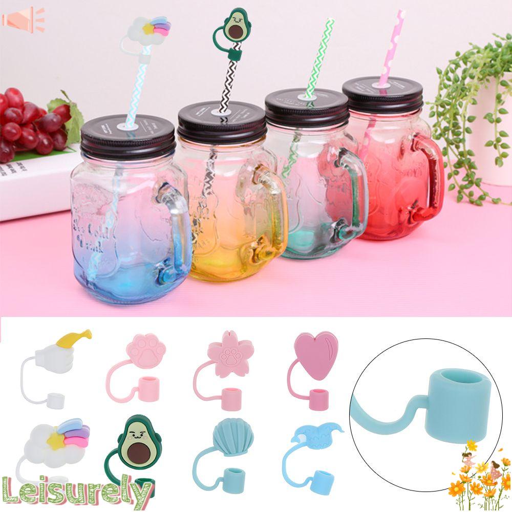 1 Nắp Đậy Ống Hút Bằng Silicon Chống Bụi Họa Tiết Hoạt Hình Dễ Thương Có Thể Tái Sử Dụng Ốp